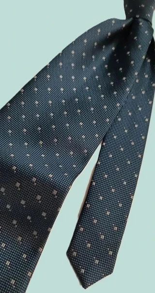 Corbata Valeria Boldi Azul Verdoso Cuadritos