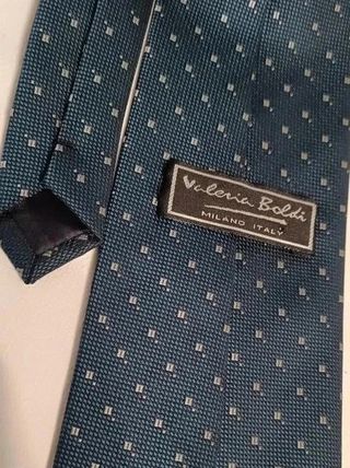 Corbata Valeria Boldi Azul Verdoso Cuadritos