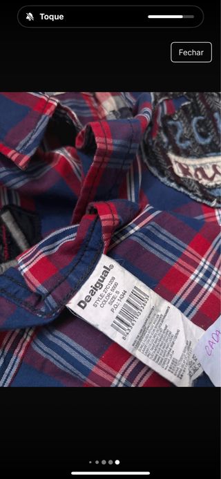 Camisa Desigual xadrez homem