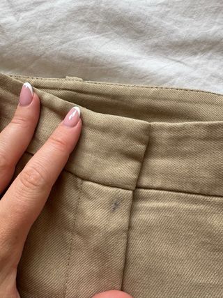 Pantalones Massimo Dutti Lino Beige Pinzas