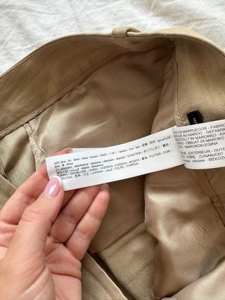 Pantalones Massimo Dutti Lino Beige Pinzas