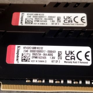 2x Kingston Fury Beast DDR4 32GB 3200MHz