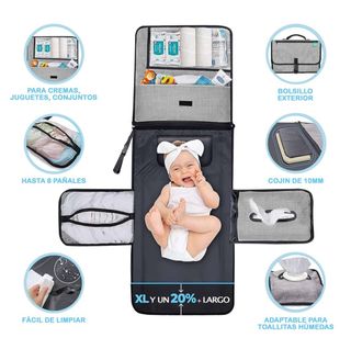 Cambiador Bebé Portátil XL BabyDyoli Gris