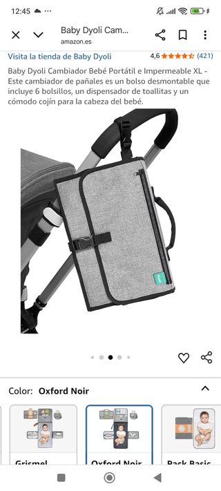 Cambiador Bebé Portátil XL BabyDyoli Gris