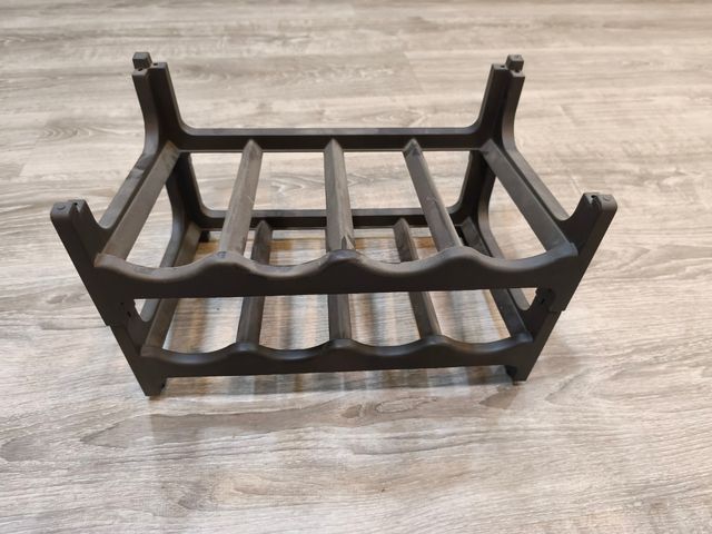 Confezione da 2 portabottiglie impilabili neri per 4 bottiglie