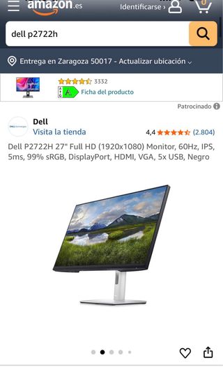 Monitor Dell P2722H 27” Full HD