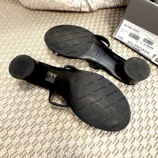 Sandalias Balenciaga Logo Tiras Negras