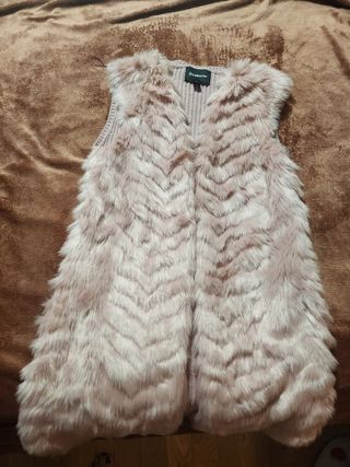 Chaleco largo pelo beige talla única