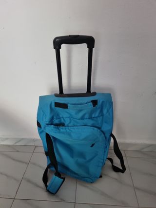 Mochila maleta con ruedas azul