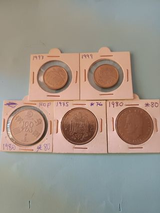 Lote 5 Monedas - 100 Pesetas - Juan Carlos - L4
