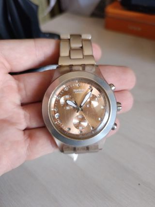 Swatch Irony Diaphane Reloj Cronógrafo Dorado