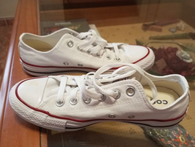 Converse blancas de caña baja