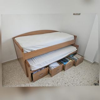 Cama nido con cajones y 2 colchones