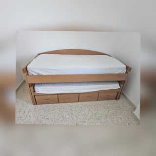Cama nido con cajones y 2 colchones