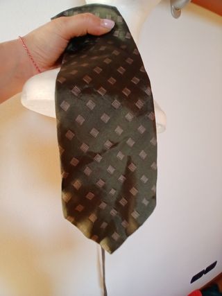 Cravatta fantasia rombi marrone verde