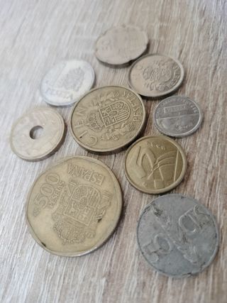 Lote de 9 monedas antiguas de pesetas
