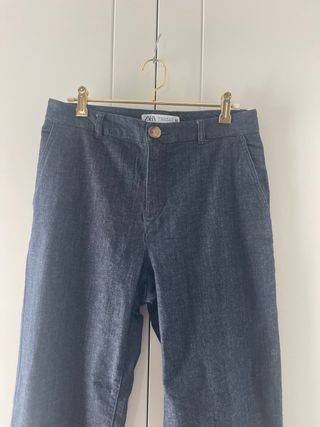Pantalón ancho Zara azul