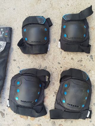 Kit de protecion rodilleras guantes y coderas.