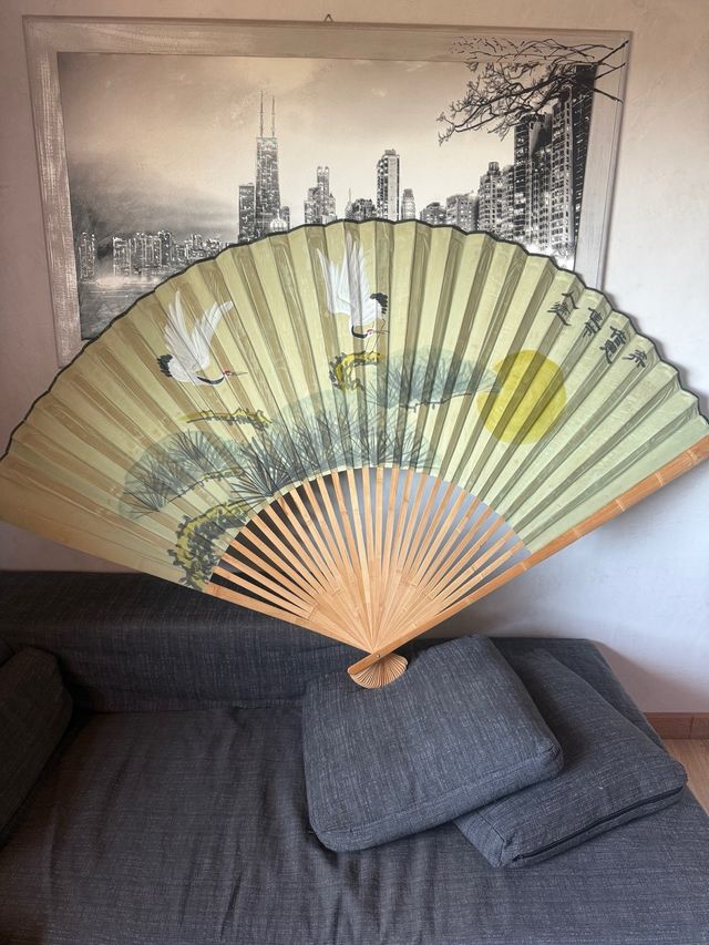 Grande ventaglio cinese decorato