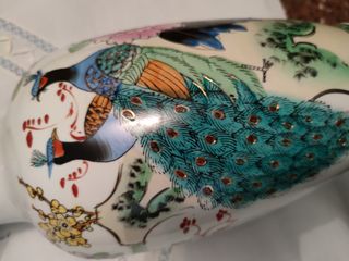 Jarrón chino porcelana multicolor