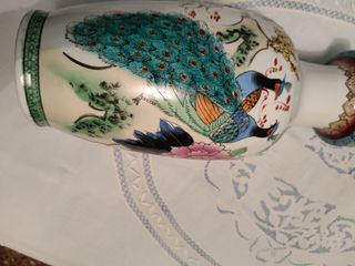 Jarrón chino porcelana multicolor