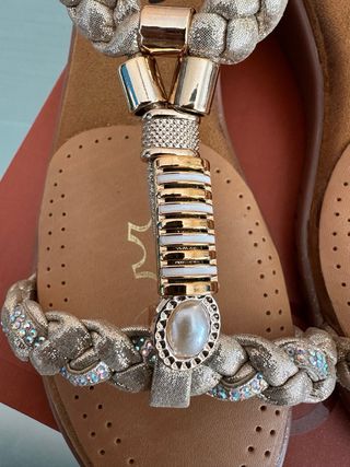 Sandalias EXE doradas y plateadas talla 40