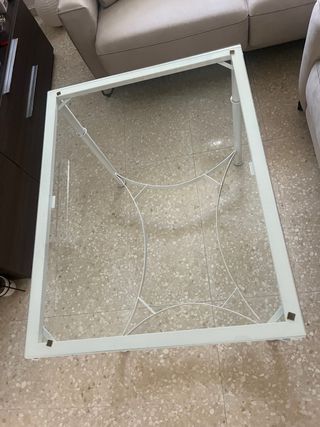 Mesa de forja doble altura cristal
