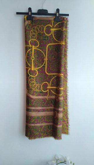 Foulard Vintage 95x95 cm Paisley Equestre