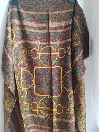 Foulard Vintage 95x95 cm Paisley Equestre