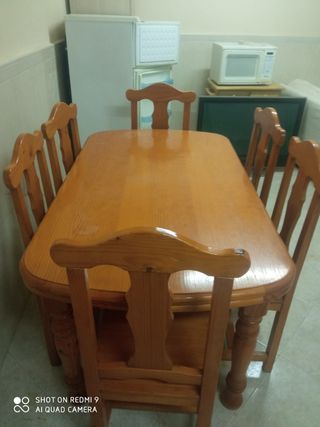Mesa comedor 6 sillas madera