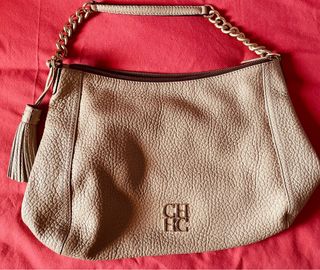 Bolso Carolina Herrera Beige Cadena y Borla