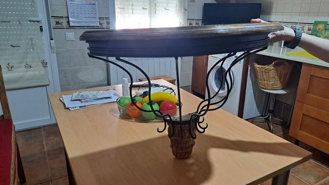 Perchero de pared decorativo madera y metal