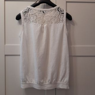 Top Massimo Dutti encaje crema