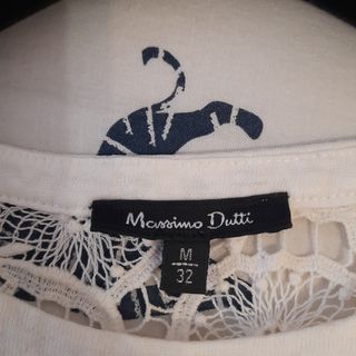Top Massimo Dutti encaje crema
