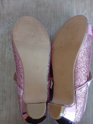 Zapatos niña purpurina rosa talla 33