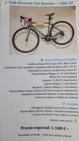 Bicicleta Trek Emonda SL6 T52