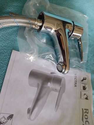 Grifo Roca Baño Metal Plata
