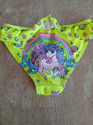 Braguita bikini niña unicornio talla 7/8 años