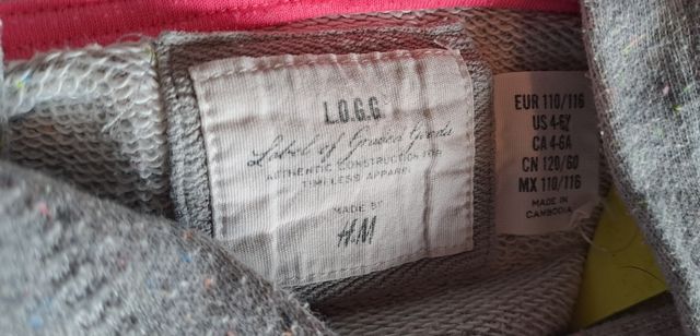 Felpa H&M grigia tg. 5/6 anni