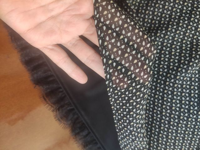 Falda Camaïeu negra con estampado blanco