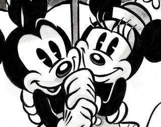 Litografía Disney estilo Banksy Mickey Minnie