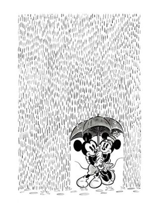 Litografía Disney estilo Banksy Mickey Minnie