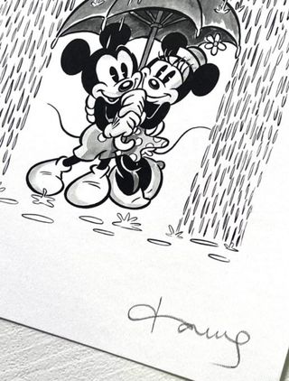 Litografía Disney estilo Banksy Mickey Minnie