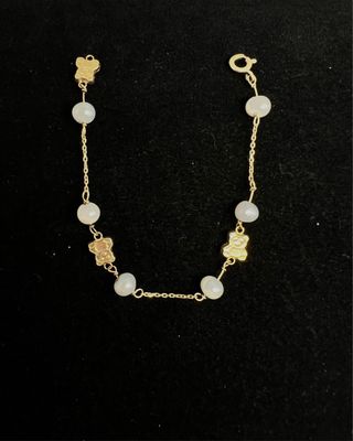 Pulsera Oso Perlas Oro  18k 2,34gr