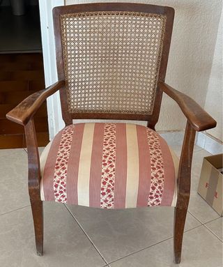 2 Sillones vintage madera y ratán