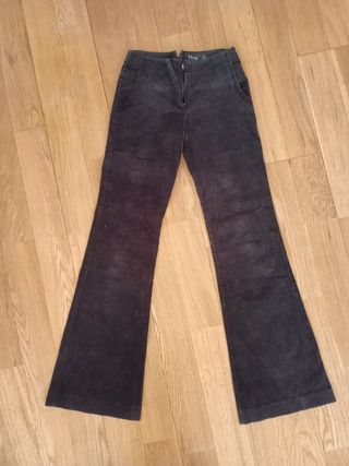 Pantalón recto pana Mango negro talla 32
