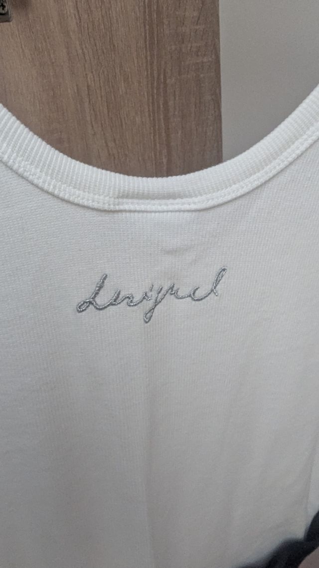 Vestido midi Desigual blanco y vaquero