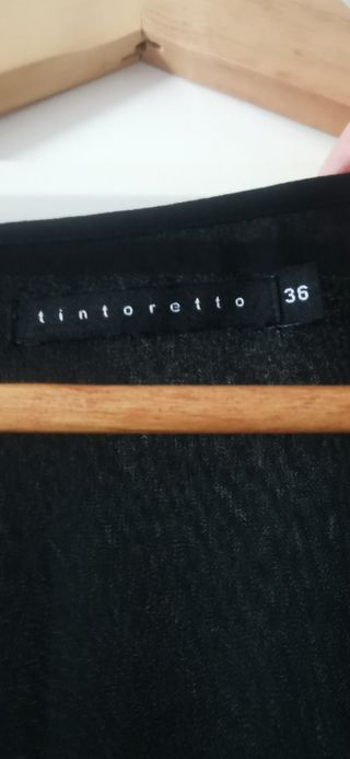Vestido Tintoreto negro con encaje
