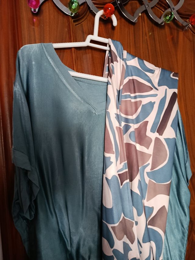 Conjunto talla única azul y marrón