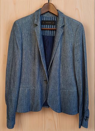 Chaqueta blazer americana azul talla 38 M de mujer
